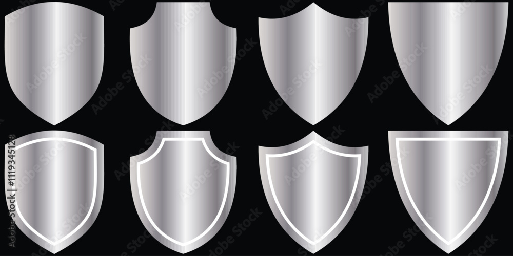 Fototapete shield icon set in different style. protect shield security line icons. shield icon vector illustrat