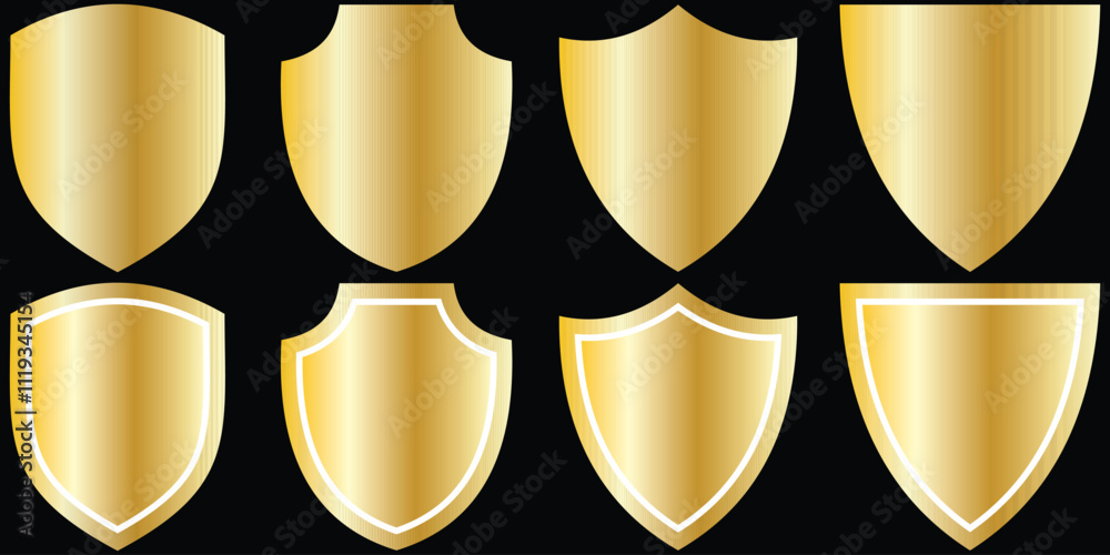 Fototapete shield icon set in different style. protect shield security line icons. shield icon vector illustrat