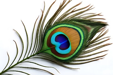 Obraz premium Graceful Peacock Feather Displaying Rich Colors and Eye Pattern
