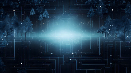 Fototapeta premium Cyber winter background, copy space for text