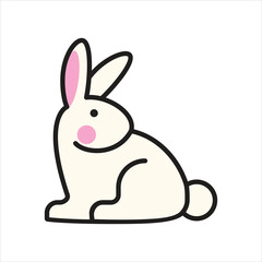 Funny rabbit bunny vector logo design