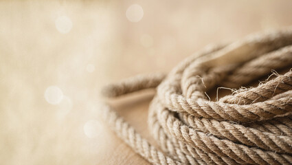 Frayed and Weathered Rope with Fine Abrasions and Neutral Background