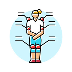 fibromyalgia woman disease color icon vector. fibromyalgia woman disease sign. isolated symbol illustration