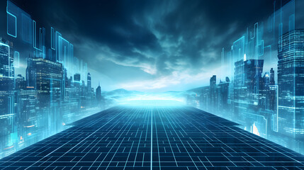 Cyber winter background, copy space for text