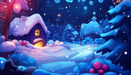 Christmas game illustration background. Vibran color themed. Cartoon style illustration. --ar 7:4 --v 6.1 Job ID: 67d825ff-18ea-496a-a0ad-f95afb0bdc2a