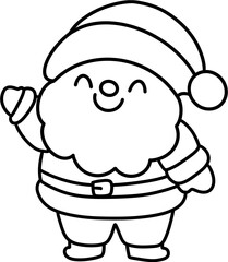 Cheerful Santa Claus outline  Illustration 