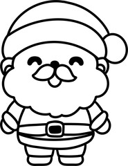 Cheerful Santa Claus outline  Illustration