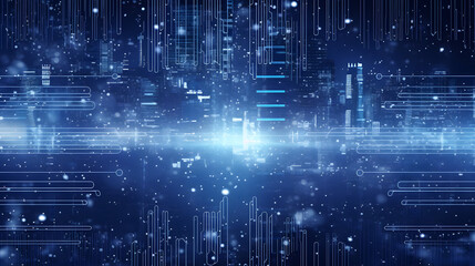 Obraz premium Cyber winter background, copy space for text