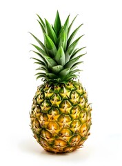 Fototapeta premium Pineapple tropical fruit white background fresh juicy healthy ripe summer food 