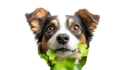 Eco-conscious lifestyle portrayed with a dog and green elements,