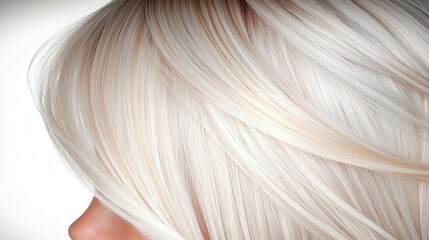 Naklejka premium Close-Up View of Smooth Silky Blonde Hair with Soft Highlights