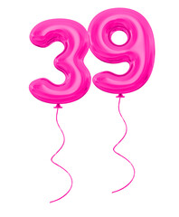 Pink  Balloon Number 39