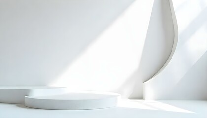 cosmetic cream stand podium with white background