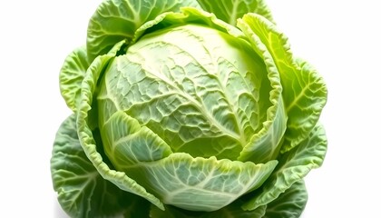 Obraz premium Savoy Cabbage on White Background