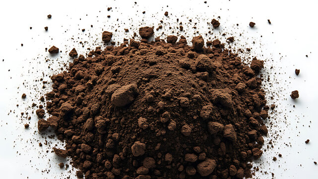 isolated, soil, powder, brown, pile, dir