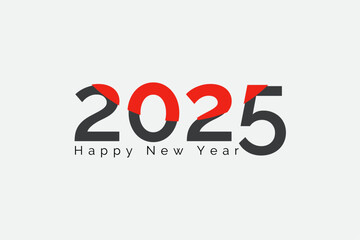 Happy New Year 2025 lettering number typography for multipurpose use vector illustration