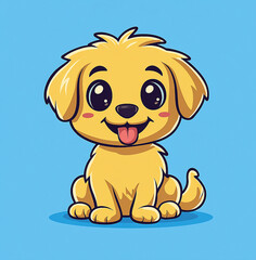 Obraz premium Cute Pug Dog Vector Cartoon Icon Illustration. Isolated Premium Animal Nature Icon Concept