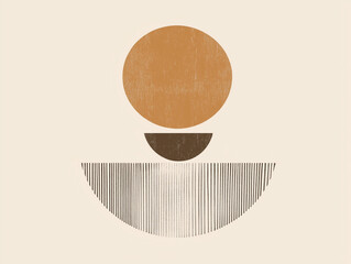Minimalist abstract composition with geometric shapes and textured lines.
