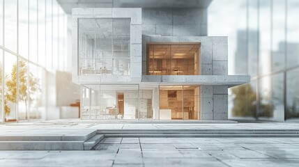 Architect designs and constructs building, organizes space as whole