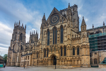 Fototapeta premium Beautiful architecture of York Minster cathedral at cloudy day, York, England, UK.