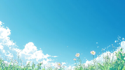 daisies under a blue sky a vibrant meadow scene