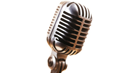 Fototapeta premium Vintage Microphone: Classic microphone, a timeless symbol of communication and expression. This iconic microphone evokes nostalgia, creativity, and the power of the spoken word.