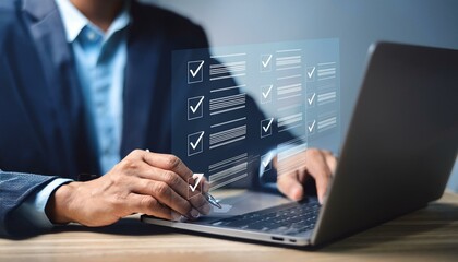 businessman working on laptop computer