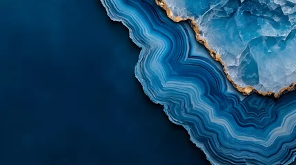 Poster Navy blue agate crystal stone texture wallpaper