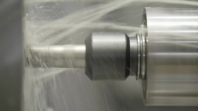 Exploring Industrial Machinery in Action The Art of Precision Metal Cutting in Manufacturing. Stock Clip