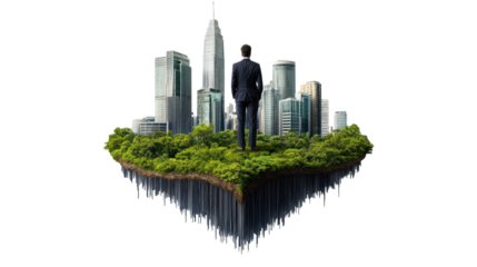 Businessman Visionary: Sustainable City Future 