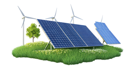 Solar panel isolated on white background,Home and renewable energy