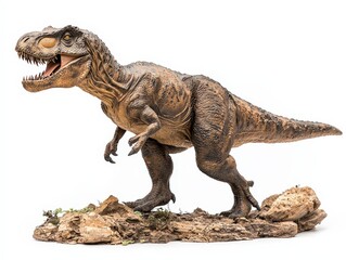 Obraz premium Tyrannosaurus dinosaur, triassic period, mesozoic era, cretaceous period, jurassic period, isolated on white background