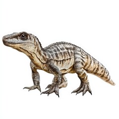 Obraz premium Alocodon dinosaur, triassic period, mesozoic era, cretaceous period, jurassic period, isolated on white background