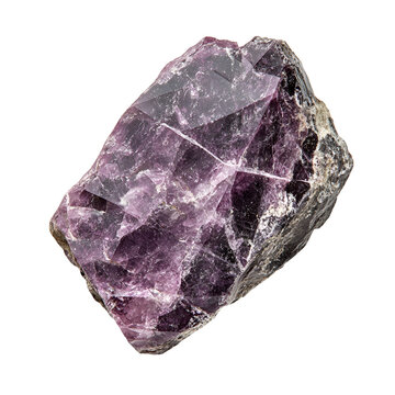 Top view of a hyperrealistic single corundum rock in an irregular shape isolated on a white transparent background