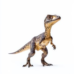 Obraz premium Velociraptor dinosaur, triassic period, mesozoic era, cretaceous period, jurassic period, isolated on white background