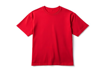 Red T-shirt product mockup, isolated on white background.