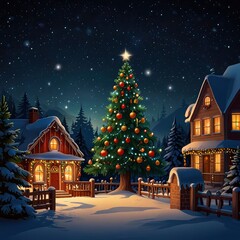 Obraz premium Christmas tree in the city