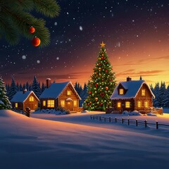 Fototapeta premium Christmas tree in the city