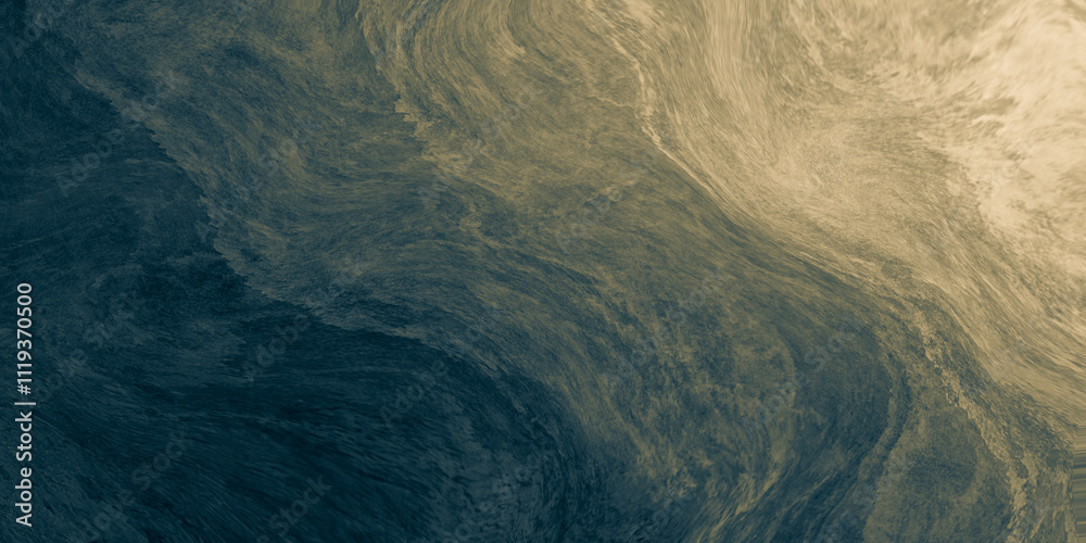 Poster abstract paint background by deep blue and gold color with liquid fluid texture in luxury concept.