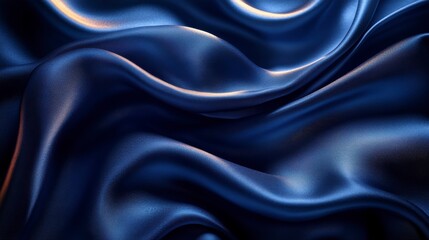 Obraz premium Stunning Deep Blue Silk Fabric Texture: A Luxurious Close-up