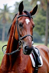 Fototapeta premium Equestrian sport, portrait of a horse