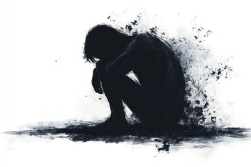 A Silhouette of Sorrow Disintegrating into Dust