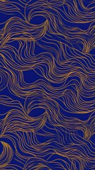 Fototapeta premium Abstract Gold Lines on a Deep Blue Background