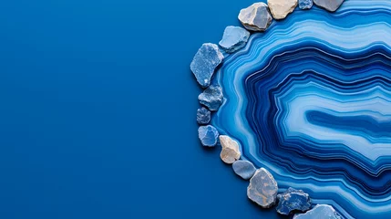 Crédence de cuisine Cristaux Navy blue agate crystal stone texture wallpaper  © Oksana_Latysheva
