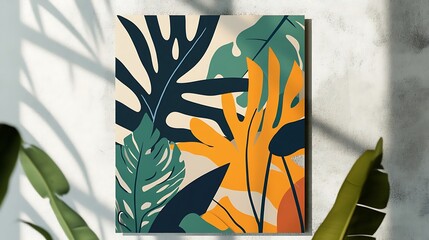 Abstract Tropical Leaf Art Print Wall Decor