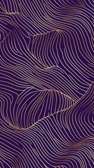 Abstract Gold Lines on Indigo Background - Stunning Graphic Art
