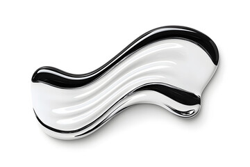 Obraz premium 3d abstract melted chrome metal dynamic form shape isolated on white background. Futuristic metallic puddles