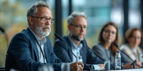 Engaged Conference Participants Networking and Sharing Insights at a Professional Event 