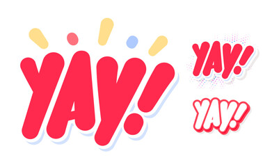 Yay. Handwritten vector lettering. Three design options.