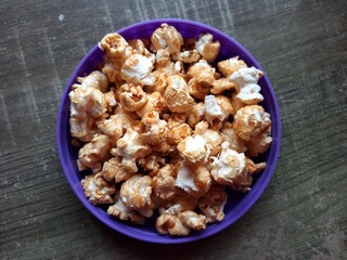 bowl of salted caramel popcorn